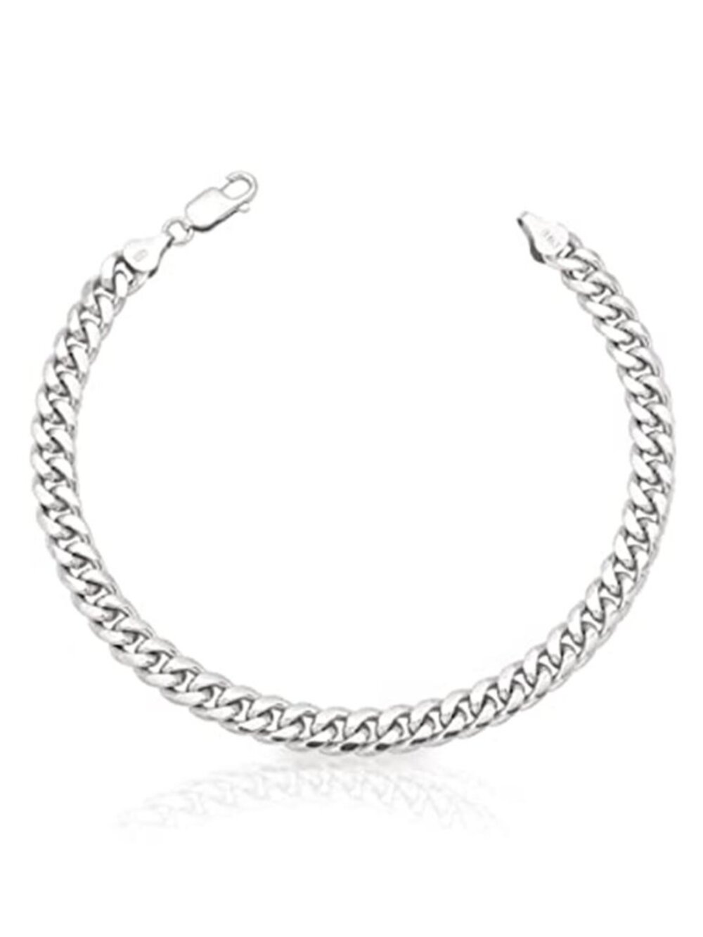 Sterling Silver Cuban Link Bracelet 925 Chain Lobster Clasp Unisex Jewelry